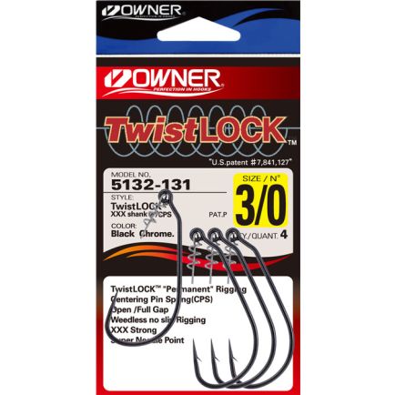 Owner Twistlock Offset hooks 5132 black chrome #5/0 /4pc