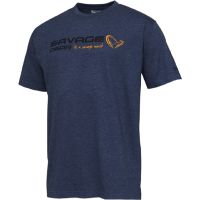 Savage Gear Signature Logo Blue Melange T-Shirt size XXL