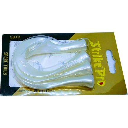 Strike Pro Guppie“ 13,5 cm/120 g atsarginės uodegėlės WHI 4 vnt