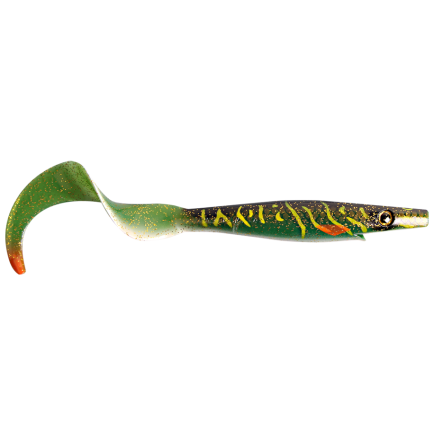 Strike Pro Pig Tail Junior MN3 Grøn Motorolie Pike UV 23cm/37g/2 stk