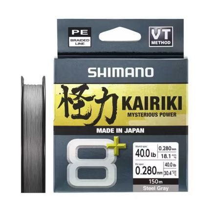Shimano Kairiki 8+ pilkas 0,28 mm / 30,4 kg / 150 m