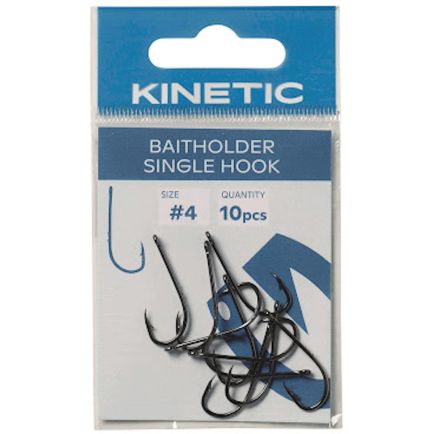 Kinetic Baitholder Single Hook Black #10/10pc