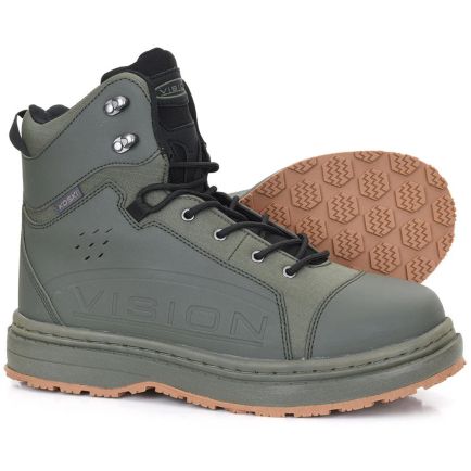 Vision KOSKI Green Wading Boots Gummi sole #12/45
