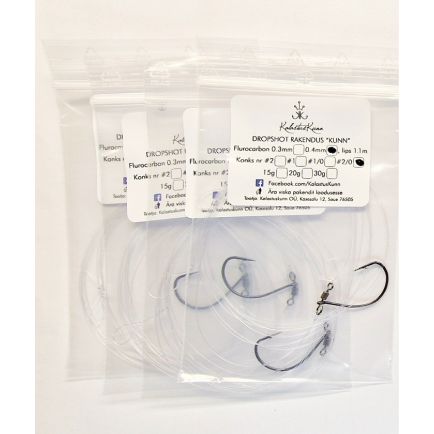 Kalastuskunn Flurocarbon Dropshot Rig 1.4m/0.4mm/#2/0