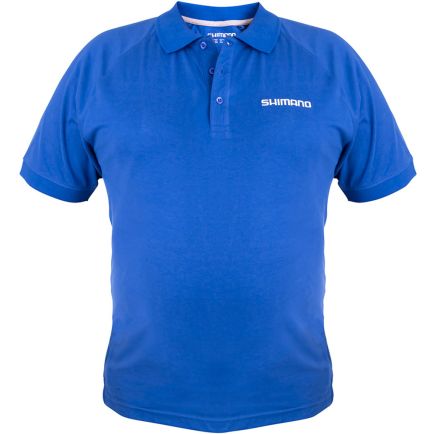 Shimano Wear Short Sleeve Polo Blue Size XXL