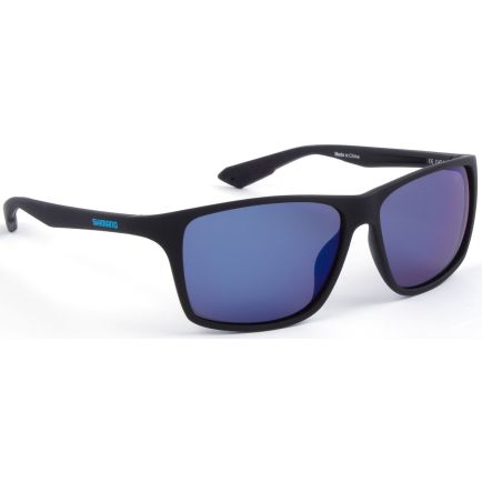 Shimano Polarised Eyewear MC Technium Matte Black & Blue Mirror